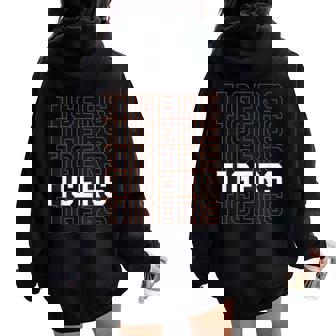 Vintage Tigers School Sports Name For Men Women Kids Women Oversized Hoodie Back Print - Monsterry