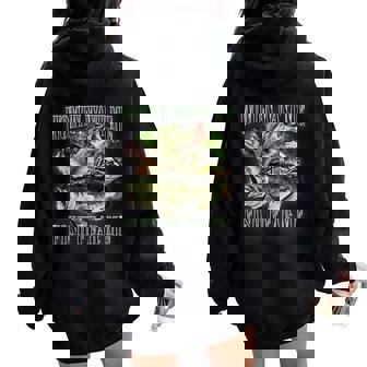 Vintage Want Me Fish Bass Fear Me Fisherman Women Oversized Hoodie Back Print - Thegiftio UK