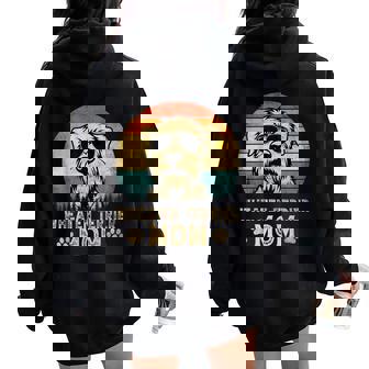 Vintage Wheaten Terrier Mom Dog Lovers Mother's Day Women Oversized Hoodie Back Print - Seseable