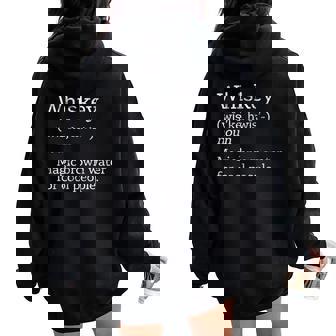 Vintage Whiskey Drinkers Definition Of Whisky Women Oversized Hoodie Back Print - Regaloses