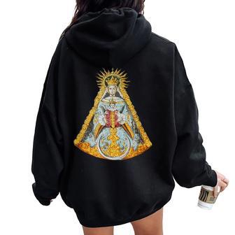 Virgen Del Rocíoirgen María Diseño Cristiano Hombre Women Oversized Hoodie Back Print - Regaloses