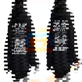 VU Meter Hi-Fi Vintage Just a Girl Who Loves Audiophile Women Oversized Hoodie Back Print - Monsterry