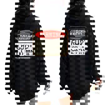 Warning Grumpy Old Man De Broma Women Oversized Hoodie Back Print - Regaloses