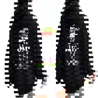 Wary Elf Group Christmas Pajama Party Women Oversized Hoodie Back Print - Monsterry
