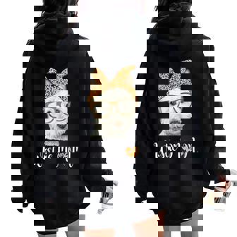 Westie Mom Leopard Print Dog Lovers Women Oversized Hoodie Back Print | Seseable CA