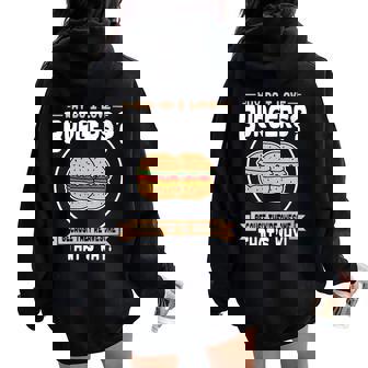Why Do I Love Burgers Awesome Fast Food Women Oversized Hoodie Back Print - Monsterry