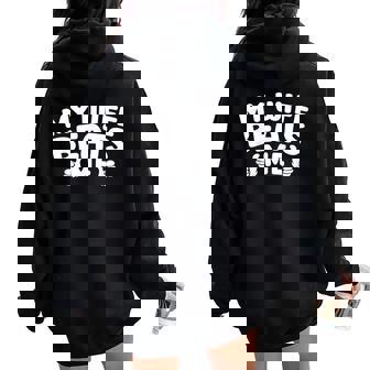 My Wife Beats Me Relationship Couple Women Oversized Hoodie Back Print | Seseable UK
