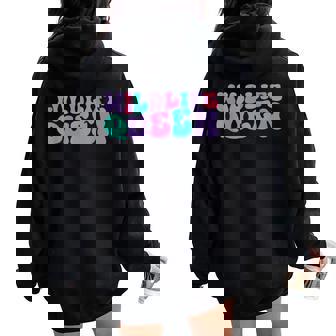 Wildlife Queen Animaux Sauvages Rétrointage Ondulé Groovy Pour Sweat à capuche oversize pour femme avec imprimé dans le dos - Cadeauxyz