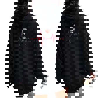 Wine Pulse Battement De Cœur D'un Amateur Dein Sweat à capuche oversize pour femme avec imprimé dans le dos - Cadeauxyz