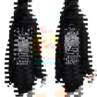 Wish A Very Happy Birthday Son In Heaven Memorial Family Women Oversized Hoodie Back Print - Monsterry