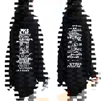 A Woman Who Studied At The University Of Nottingham Women Oversized Hoodie Back Print | Mazezy