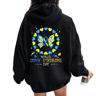 World Down Syndrome Day Awareness Womens Women Oversized Hoodie Back Print - Thegiftio UK