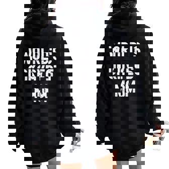 Worlds Okayest Mom Sarcastic Hilarious Mother's Day Women Oversized Hoodie Back Print - Thegiftio UK