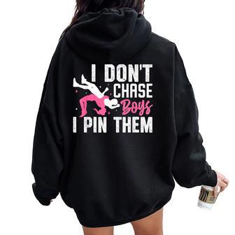 Wrestling Girls Wrestler Mom Wrestle Women Oversized Hoodie Back Print | Seseable UK