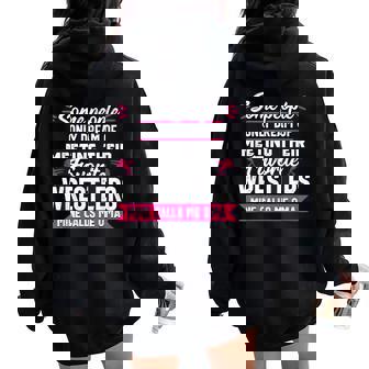 Wrestling Grandma Oma Favorite Wrestler Parent Mother's Day Women Oversized Hoodie Back Print - Thegiftio