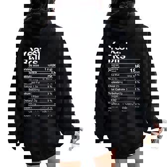 Yeast Rolls Nutrition Facts Christmas Thanksgiving Women Oversized Hoodie Back Print - Monsterry