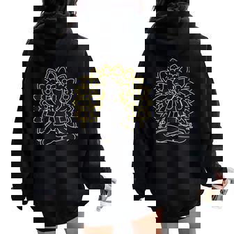 Yoga Pose Fleur Sport Méditation Zen Homme Cadeau Sweat à capuche oversize pour femme avec imprimé dans le dos - Cadeauxyz