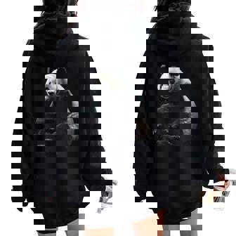Zoo Panda Grande Panda Animal Women Oversized Hoodie Back Print - Regaloses