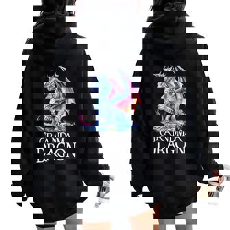 Grandma Dragon Grandmother Dragons Lover Mother's Day Xmas Women Oversized Hoodie Back Print - Seseable