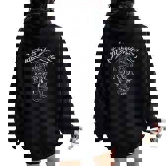 Santa Muerte México Esqueleto Gothic Señoras Es Hombres Women Oversized Hoodie Back Print - Regaloses