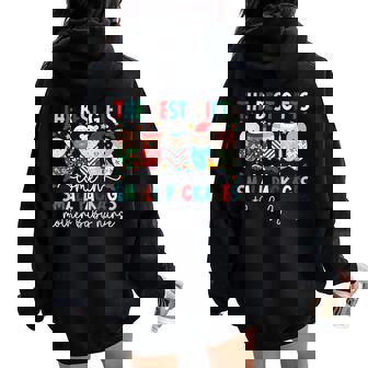 Small Packages Mother Baby Nurse Christmas Mom Baby Nurse Women Oversized Hoodie Back Print - Thegiftio