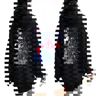 4th July Fourth Shirt American Babe Glam Sexy Girly Bestie Women Oversized Hoodie Back Print - Monsterry