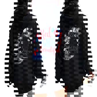 4th July Fourth Shirt Red Beautiful Sexy Girly Bestie Women Oversized Hoodie Back Print - Monsterry