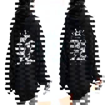 92 Crown 92 Years Old Happy 92nd Birthday Girl Women Women Oversized Hoodie Back Print - Monsterry