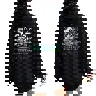 Cute But Feral Raccoon Racoon Possum Opossum For Girl Boy Women Oversized Hoodie Back Print - Monsterry