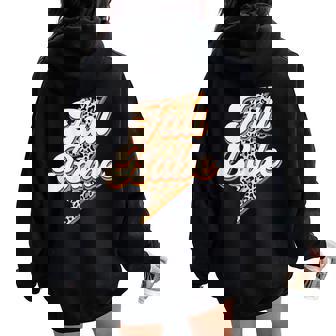 DRnO Leopard Fall Babe Pumpkin Autumn Vibes Thanksgiving Day Women Oversized Hoodie Back Print - Monsterry