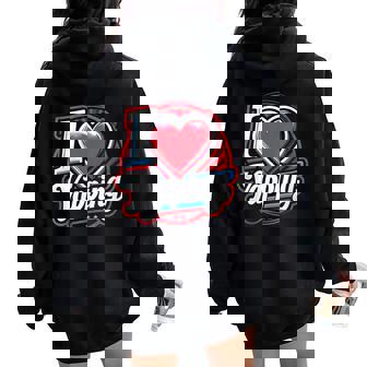 I Heart Yapping Talkative Women Oversized Hoodie Back Print - Monsterry