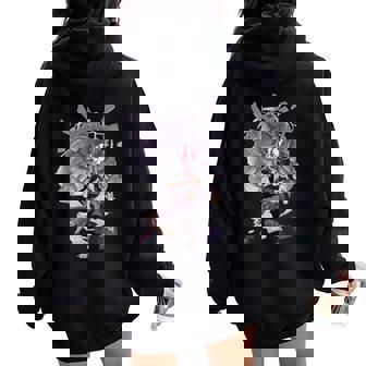 Kabuki Anime Mech Girl T-Shirt Women Oversized Hoodie Back Print - Monsterry