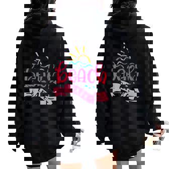 Kids Beach Babe Summer Vibes Beach Vacay Summertime Baby Girl Women Oversized Hoodie Back Print - Monsterry