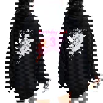 Kids Kids Birthday Girl 3 Today Fairy 3rd Birthday Party Women Oversized Hoodie Back Print - Monsterry
