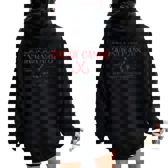 Kringle Candy Co Candy Canes Christmas Women Oversized Hoodie Back Print - Monsterry