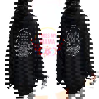 I Miss My Mama Flower Red Blue Floral Family Memorial Tank Top Women Oversized Hoodie Back Print - Monsterry