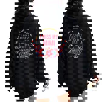 I Miss My Mimi Flower Red Blue Floral Family Memorial Tank Top Women Oversized Hoodie Back Print - Monsterry