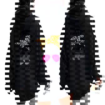 The Polished Empire Messy Bun Sunglasses Nail Boss Women Women Oversized Hoodie Back Print - Monsterry