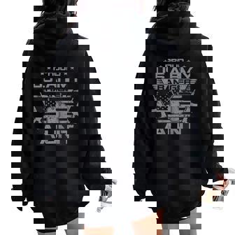 Proud US Army Ranger Aunt Flag American USA Military Veteran Women Oversized Hoodie Back Print - Monsterry