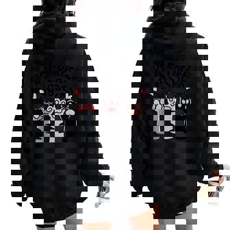 Rock Paper Scissors Cute Cat Paws Youth Teen Girl Kids Women Oversized Hoodie Back Print - Monsterry