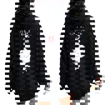 Silkie Mom Cool Silkie Chicken With Red Bandana & Glasses Women Oversized Hoodie Back Print - Monsterry