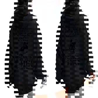 Never Underestimate A Woman In Her Seventies Women Oversized Hoodie Back Print - Monsterry
