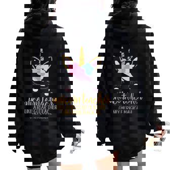 Unicorn Teacher Shirt For Women School Teacher Women Oversized Hoodie Back Print - Monsterry