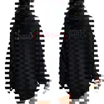 Vintage Christmas Kringle Candy Co Candy Cane Cute Women Oversized Hoodie Back Print - Monsterry