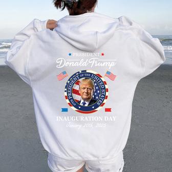 47Th President Donald Trump Inauguration Day 2025 Women Women Oversized Hoodie Back Print - Thegiftio UK