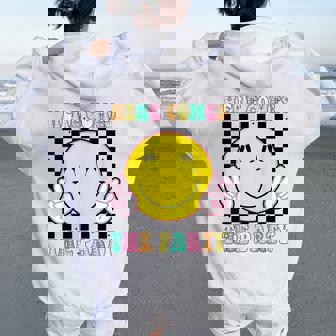 Here Comes The Party Groovy Bachelorette Party Team Bride Women Oversized Hoodie Back Print | Mazezy