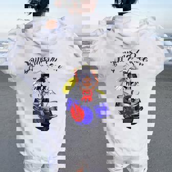 Drummer Queen Mermaid For Rock Band Girls Cuello Women Oversized Hoodie Back Print - Regaloses