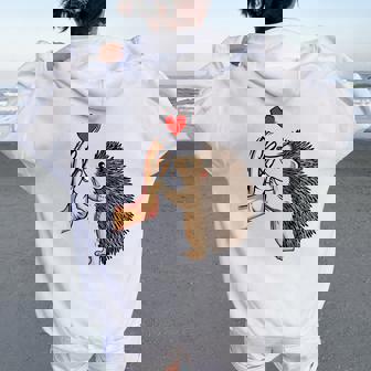 Erizo Amor Es Niños Niñas Hombres Women Oversized Hoodie Back Print - Regaloses