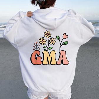 Floral Gma For Grandmother Wildflower Women Oversized Hoodie Back Print - Thegiftio UK