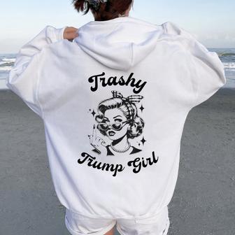 Trashy Trump Girl Women Oversized Hoodie Back Print - Thegiftio UK